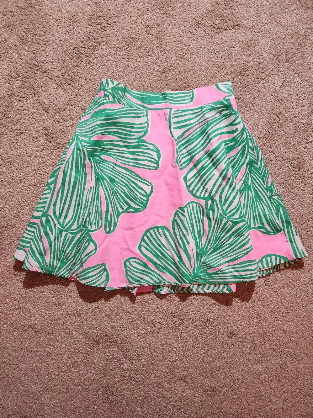 Lilly Pulitzer Girls Gabriella Skirt Who Let The Fronds Out Pink Green 10